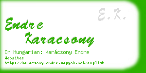 endre karacsony business card